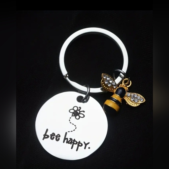 Bee Happy Keychain For Bee Lovers - Picture 3 of 4